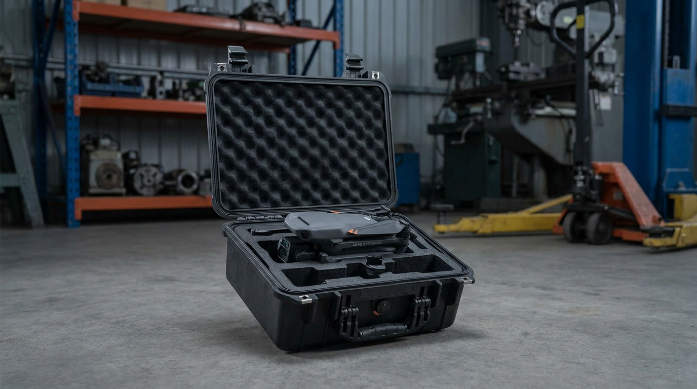 DJI Mavic drone in custom foam case for Australian mining surveying