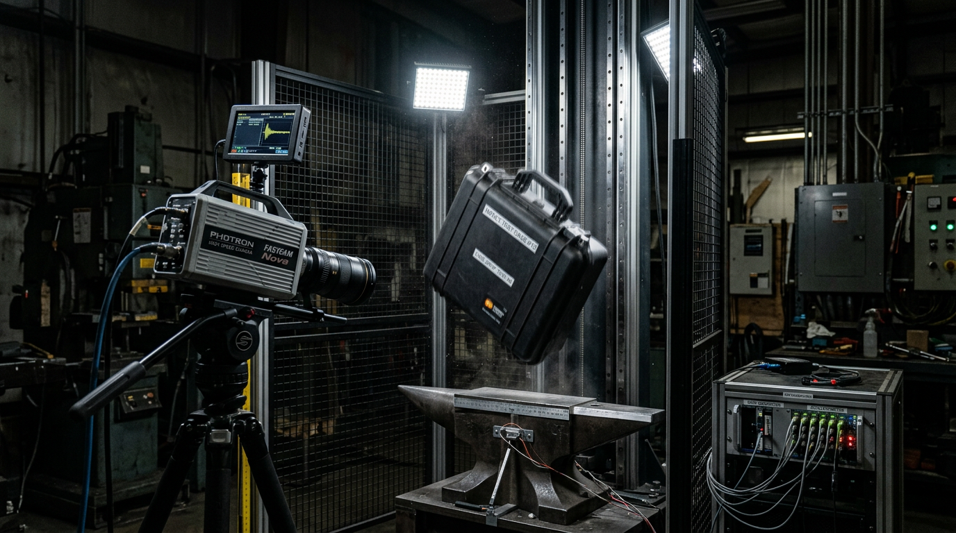 MIL-STD-810 drop test chamber with case